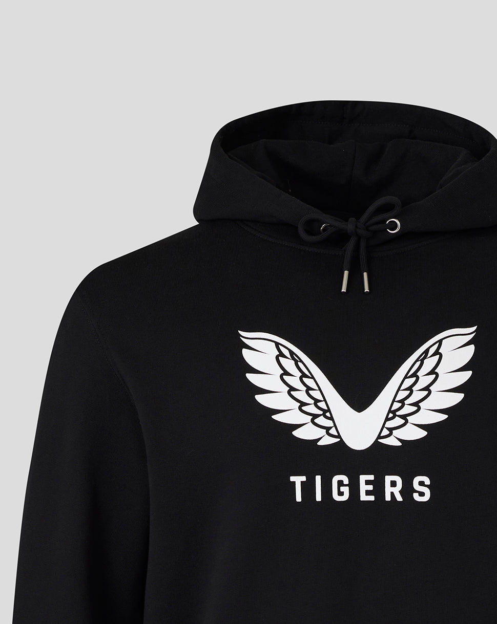 Leicester Tigers Unisex 25/26 Travel Brushed Back Hoodie - Black