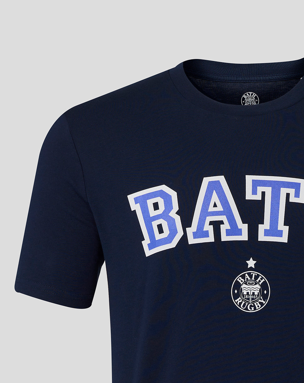 Bath Rugby Unisex Varsity Tee - French Navy - French Navy