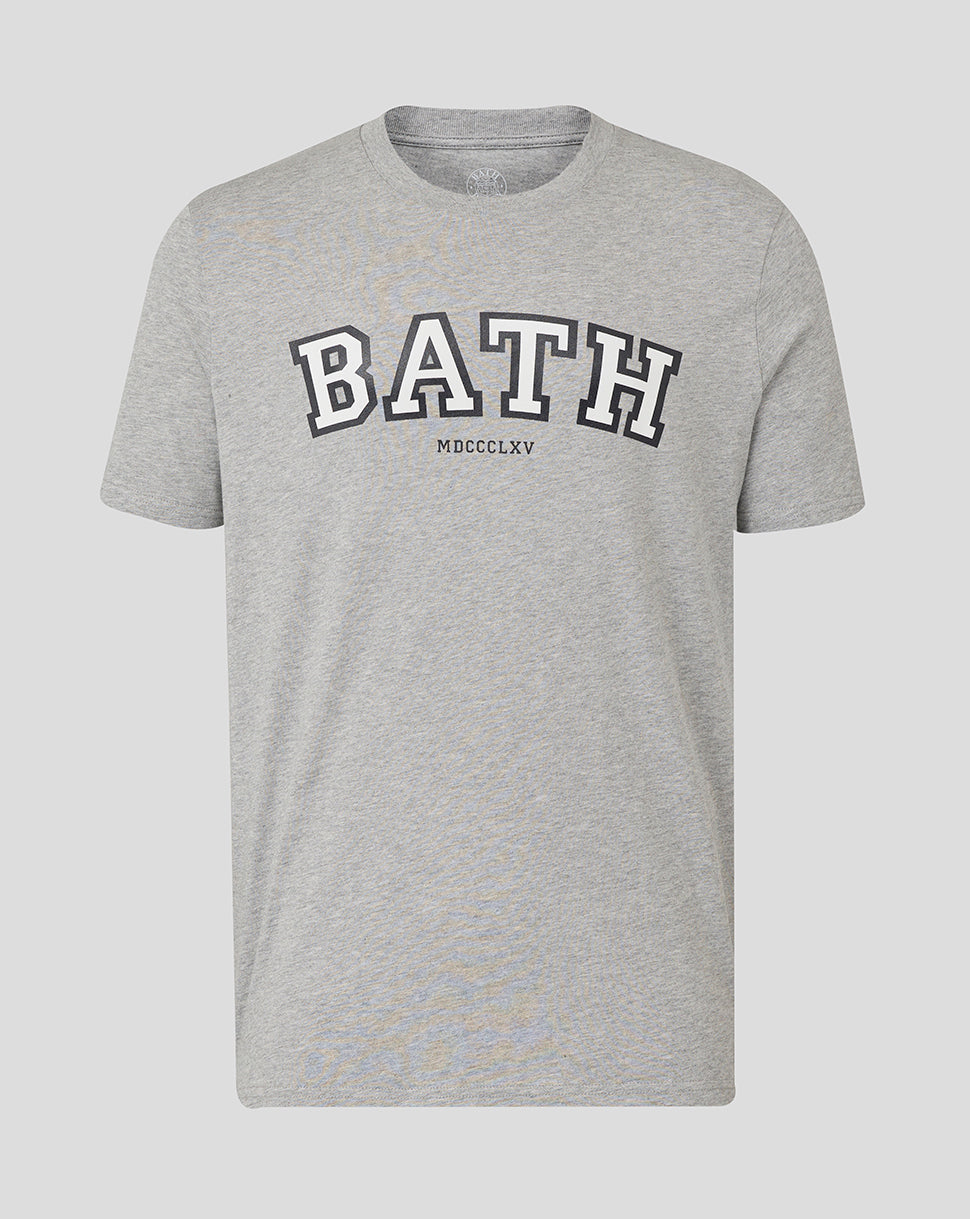 Bath Rugby Unisex Varsity Tee - Heather Grey - Heather Grey