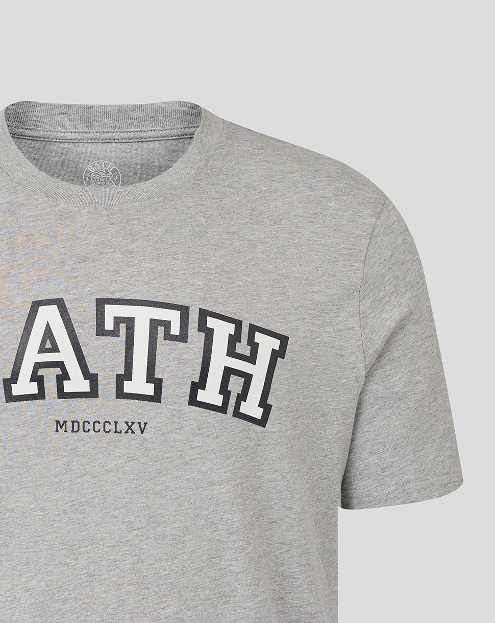 Bath Rugby Unisex Varsity Tee - Heather Grey - Heather Grey