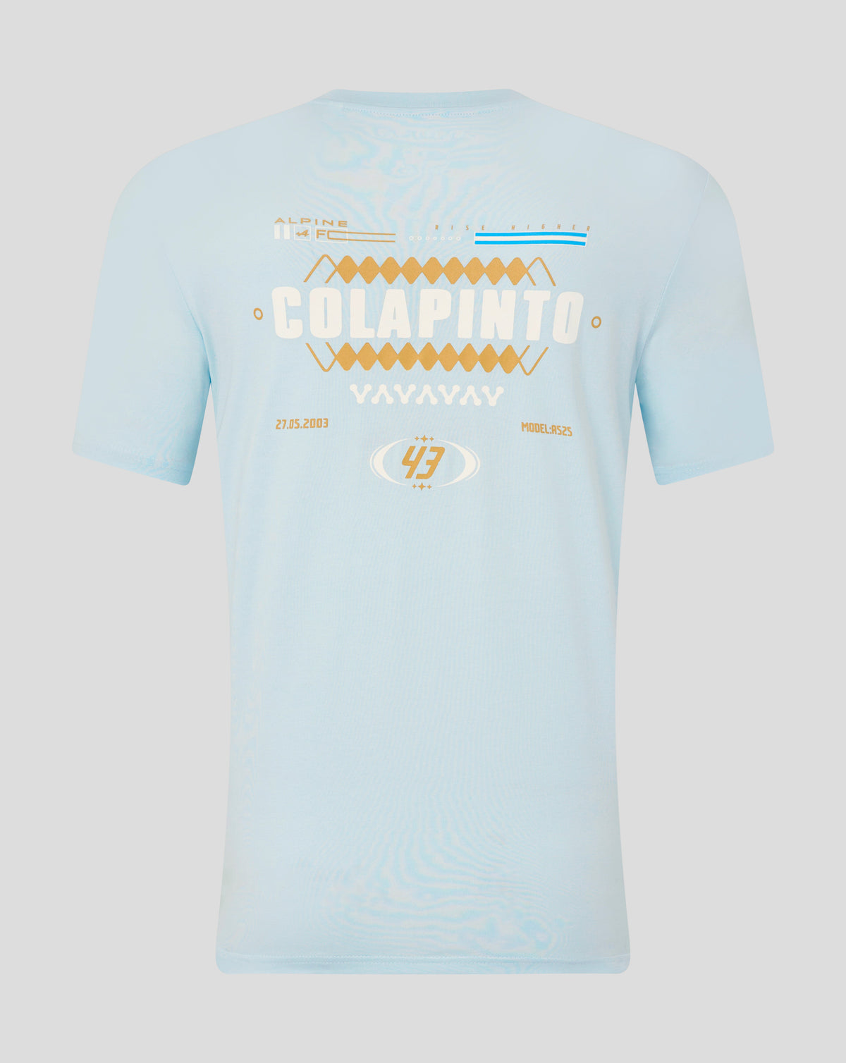 Alpine Unisex Core Driver Franco Colapinto Relaxed Fit Short Sleeve T-Shirt – Ice Blue - Blue