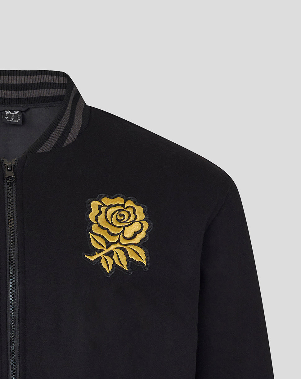 England Rugby x Undefeated x Castore Unisex Bomber Jacket - Black - Black