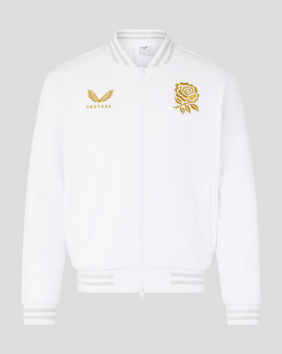 England Rugby x Undefeated x Castore Unisex Bomber Jacket - White