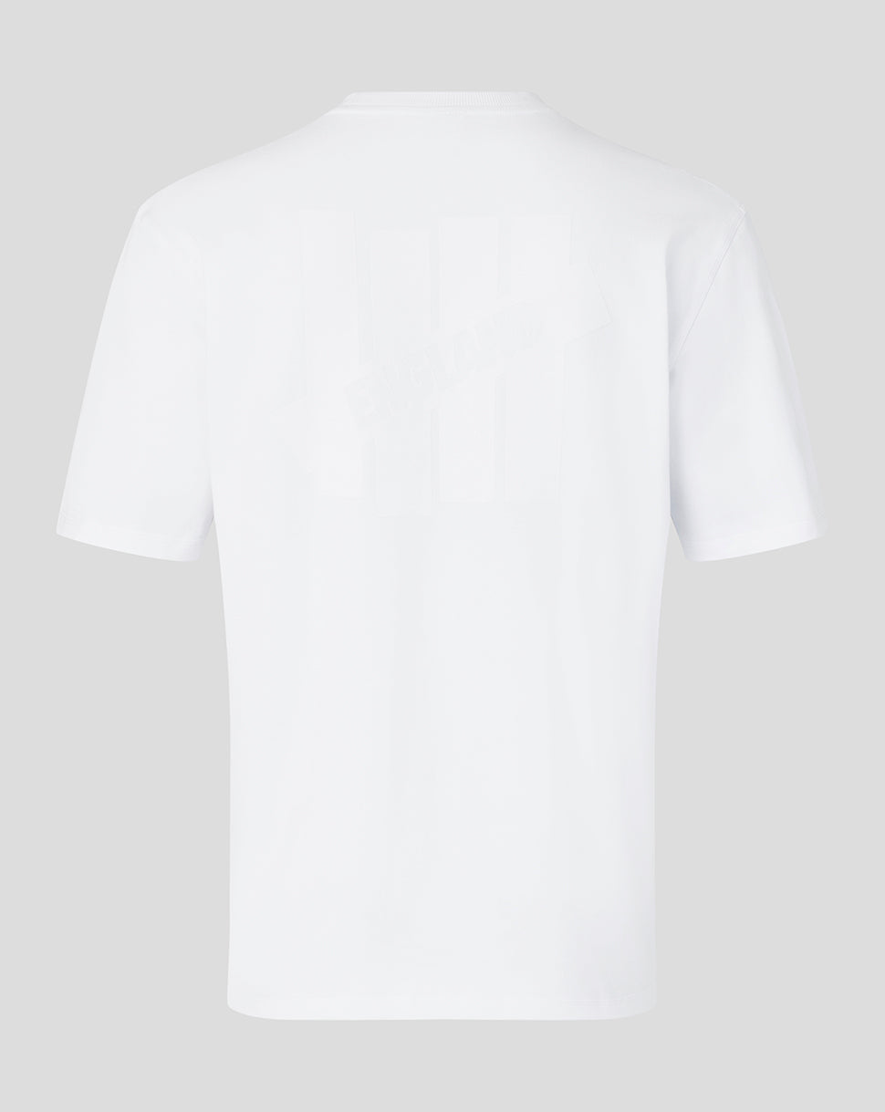 White t-shirt on a light gray background