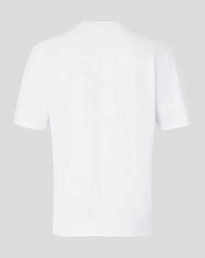 White t-shirt on a light gray background