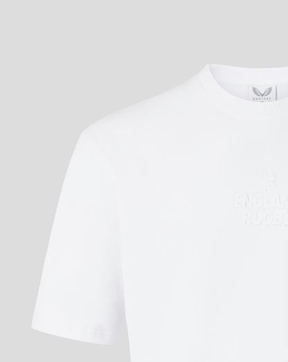 White t-shirt on a light gray background