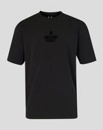 Black t-shirt with 'England Rugby' text on a gray background