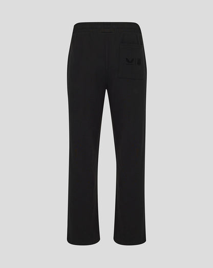 Black pants on a light gray background