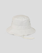 White bucket hat on a light gray background