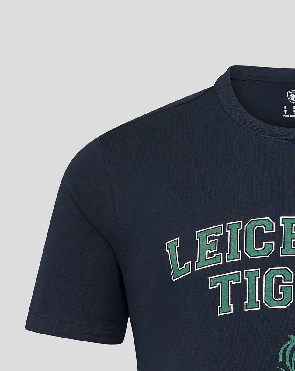 Leicester Tigers Unisex 25/26 Varsity Short Sleeve T-Shirt - Navy