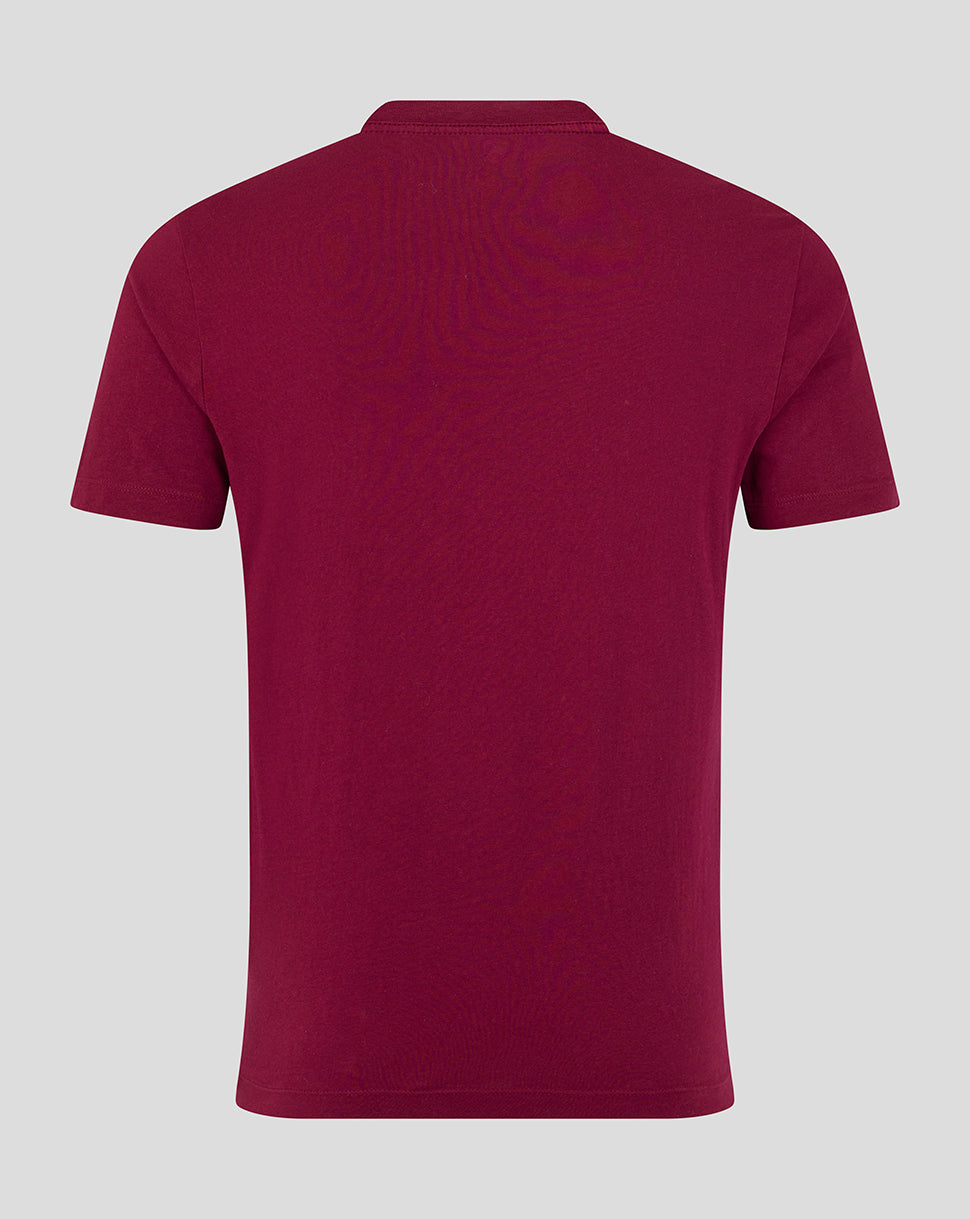 Leicester Tigers Unisex 25/26 Varsity Short Sleeve T-Shirt - Burgundy - Burgundy