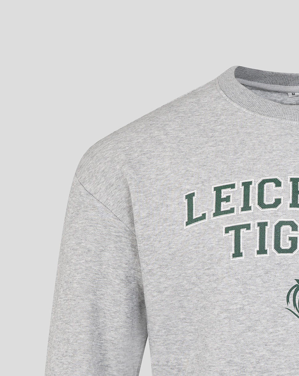 Leicester Tigers Unisex 25/26 Varsity Crew Sweatshirt - Grey