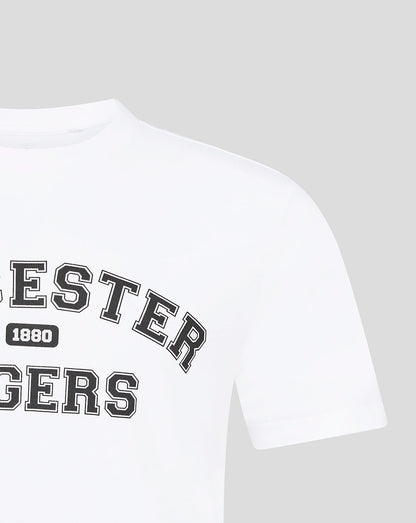 Leicester Tigers Unisex 25/26 Varsity Short Sleeve T-Shirt - White