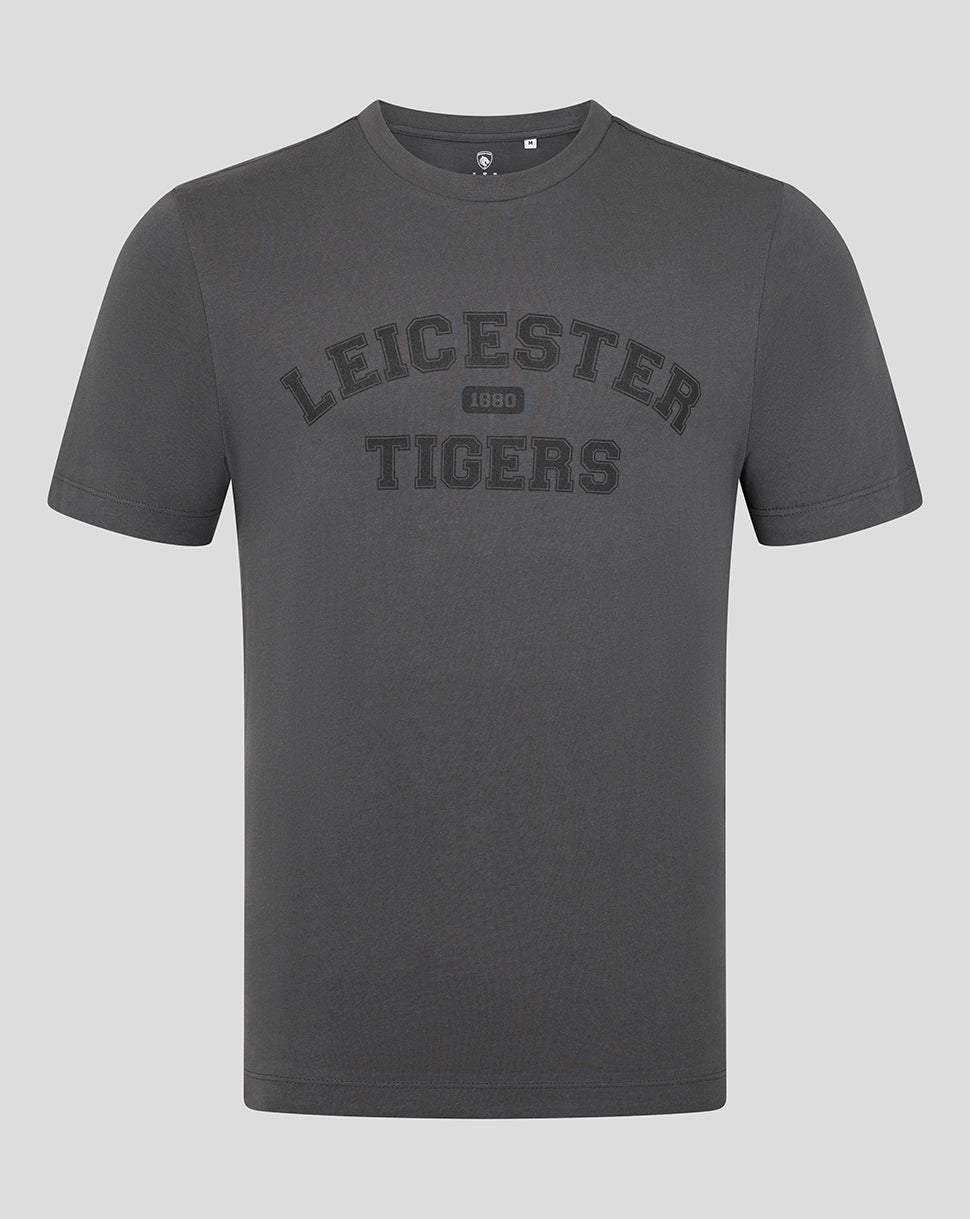 Leicester Tigers Unisex 25/26 Varsity Tigers Shirt Sleeve T-Shirt - Charcoal - Charcoal