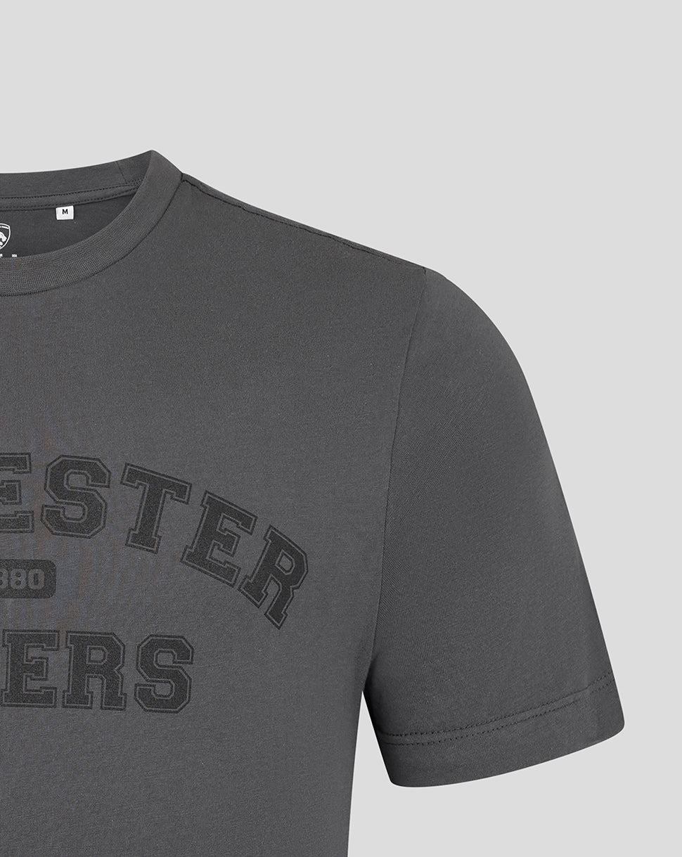 Leicester Tigers Unisex 25/26 Varsity Tigers Shirt Sleeve T-Shirt - Charcoal