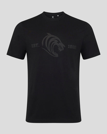Leicester Tigers Unisex 25/26 Varsity 1880 Short Sleeve T-Shirt - Black