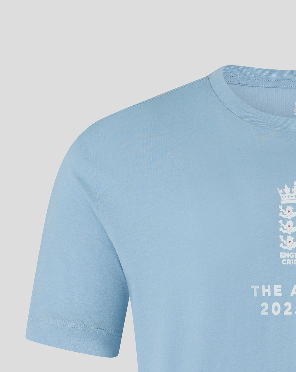 England Cricket Unisex 25/26 Essentials Ashes T-Shirt - Light Blue