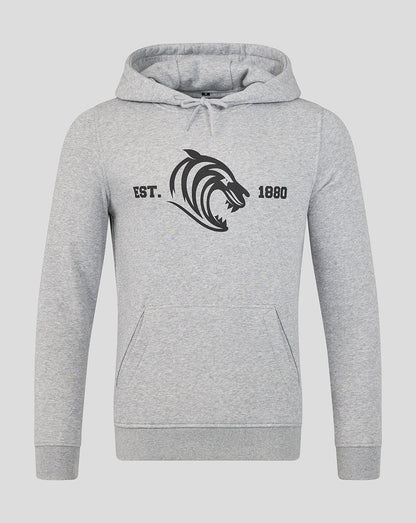 Leicester Tigers Unisex 25/26 Varsity 1880 Hoodie - Grey