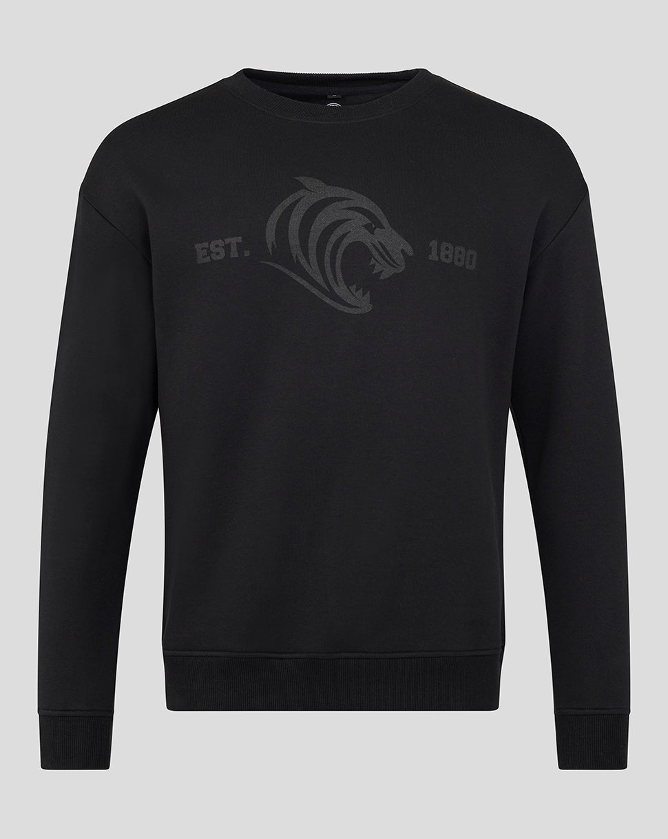 Leicester Tigers Unisex 25/26 Varsity 1880 Crew Sweatshirt - Black