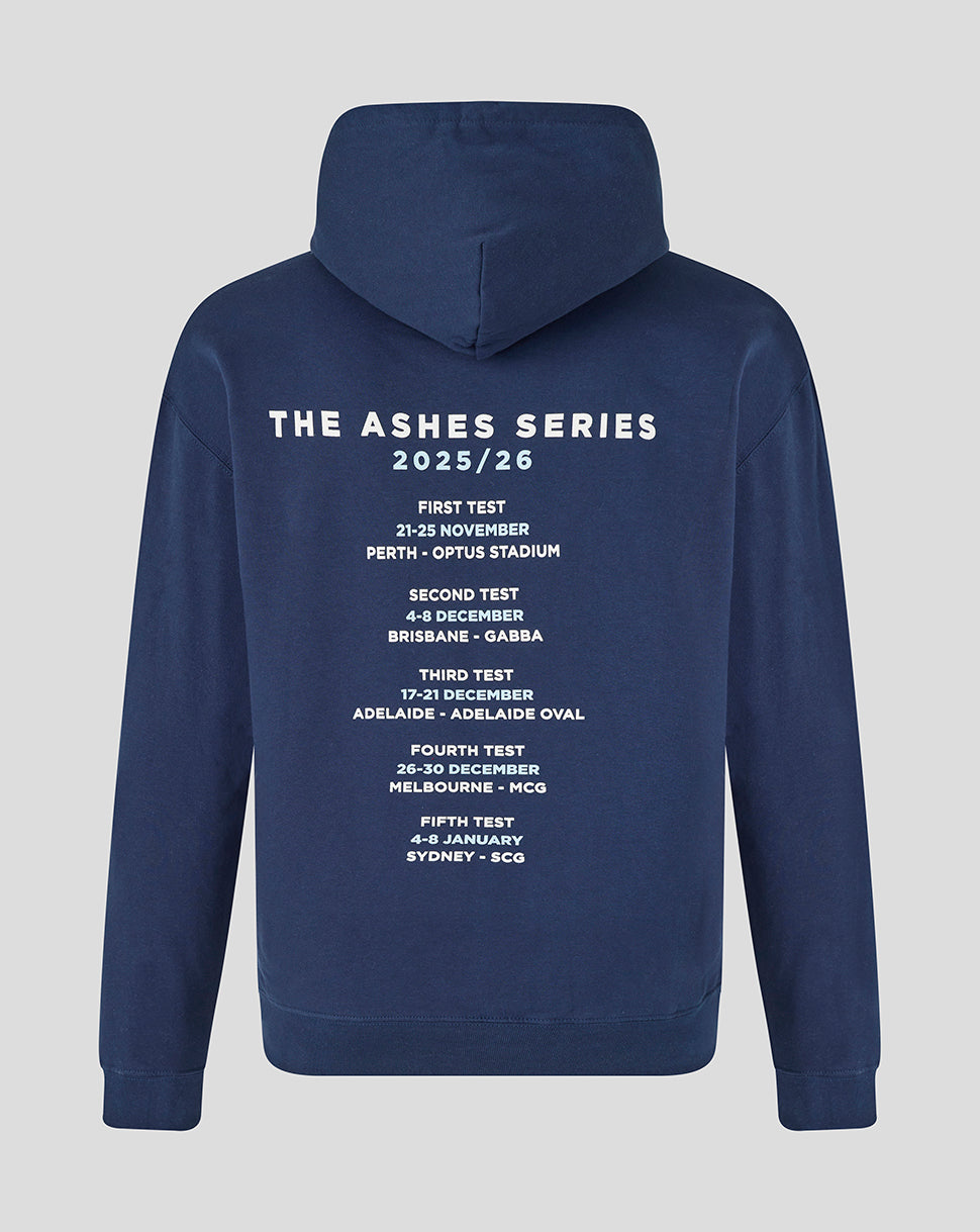 England Cricket Unisex 25/26 Ashes Tour Hoodie - Navy