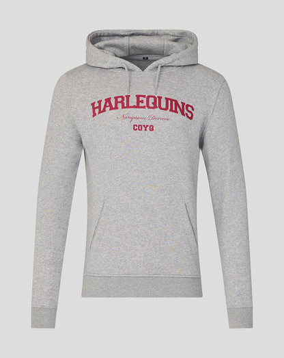 Gray hoodie with 'Harlequins' and 'COYG' text on a light gray background