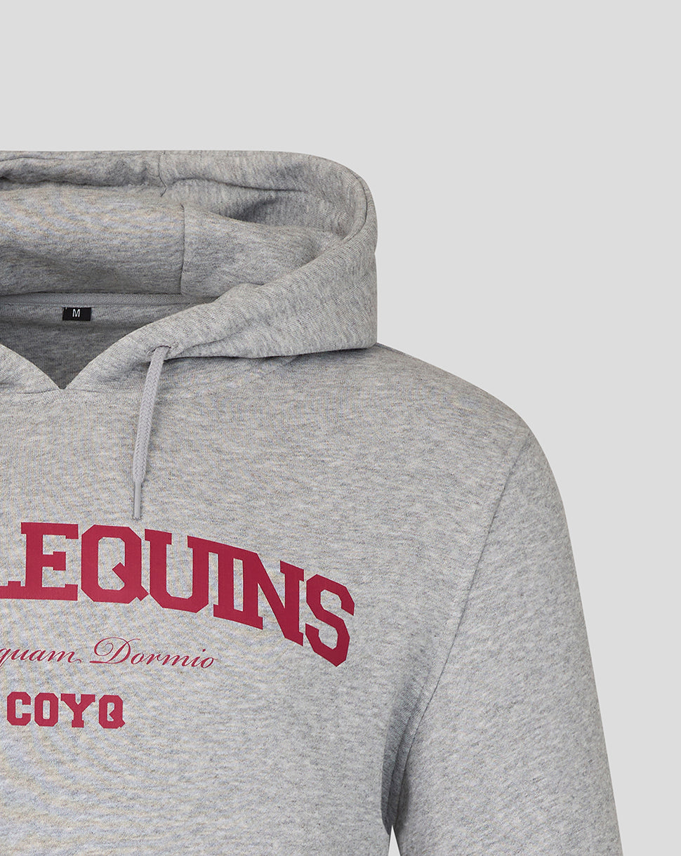 Harlequins Unisex 25/26 Varsity Hoodie - Grey/Pink