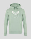 Pastel green unisex HK7s Big Wings Hoodie with white oversized wings graphic on the chest