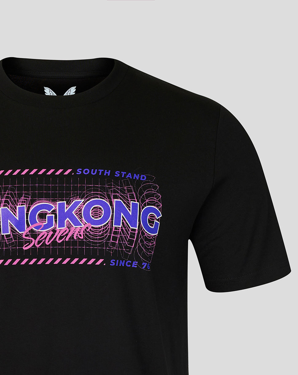 Hong Kong China Rugby Unisex 2026 HK7s Sound Wave T-Shirt - Black