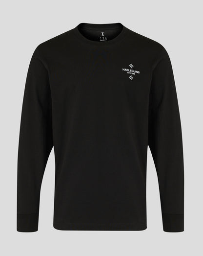 Harlequins Unisex 25/26 Nunquam Dormio Long Sleeve T-Shirt - Black