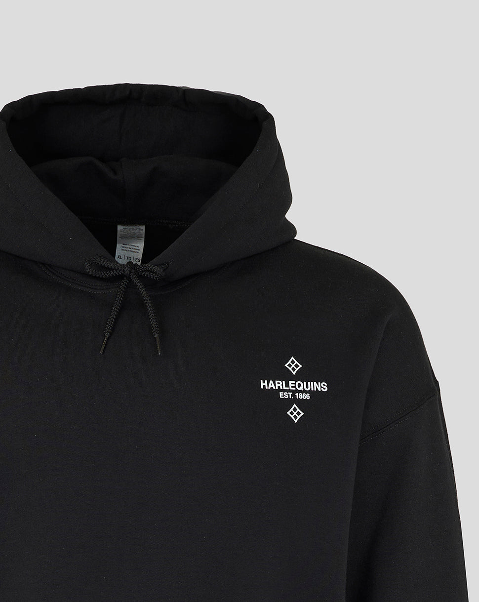 Harlequins Unisex 25/26 Nunquam Dormio Hoodie - Black - Black