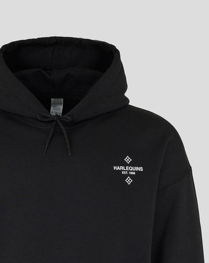Harlequins Unisex 25/26 Nunquam Dormio Hoodie - Black