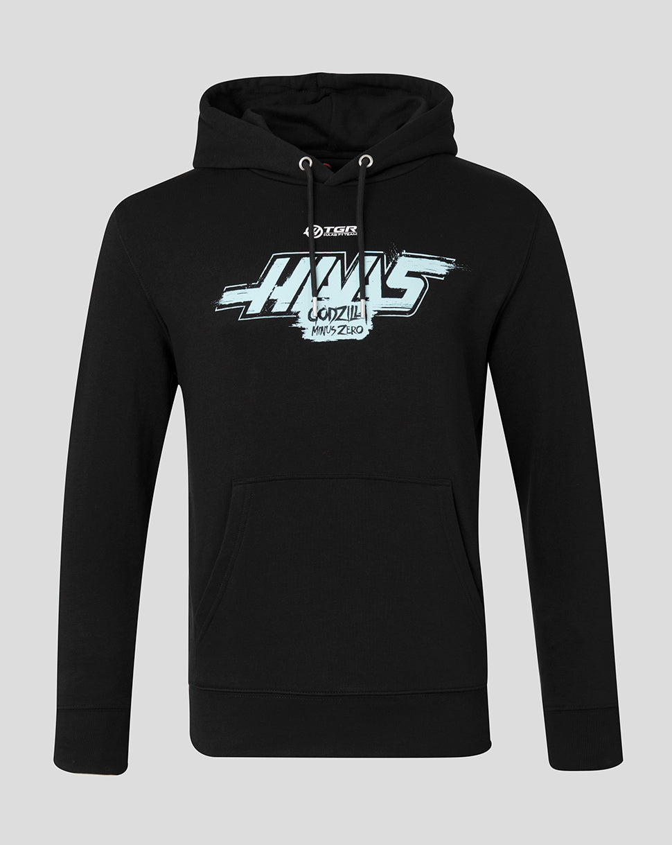 Haas X Godzilla Unisex Minus Zero Large Print Hoodie - Black
