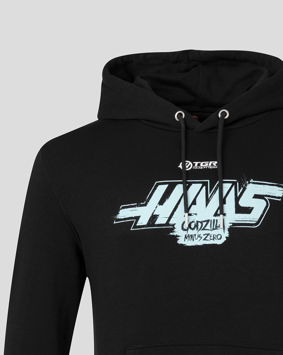 Haas X Godzilla Unisex Minus Zero Large Print Hoodie - Black