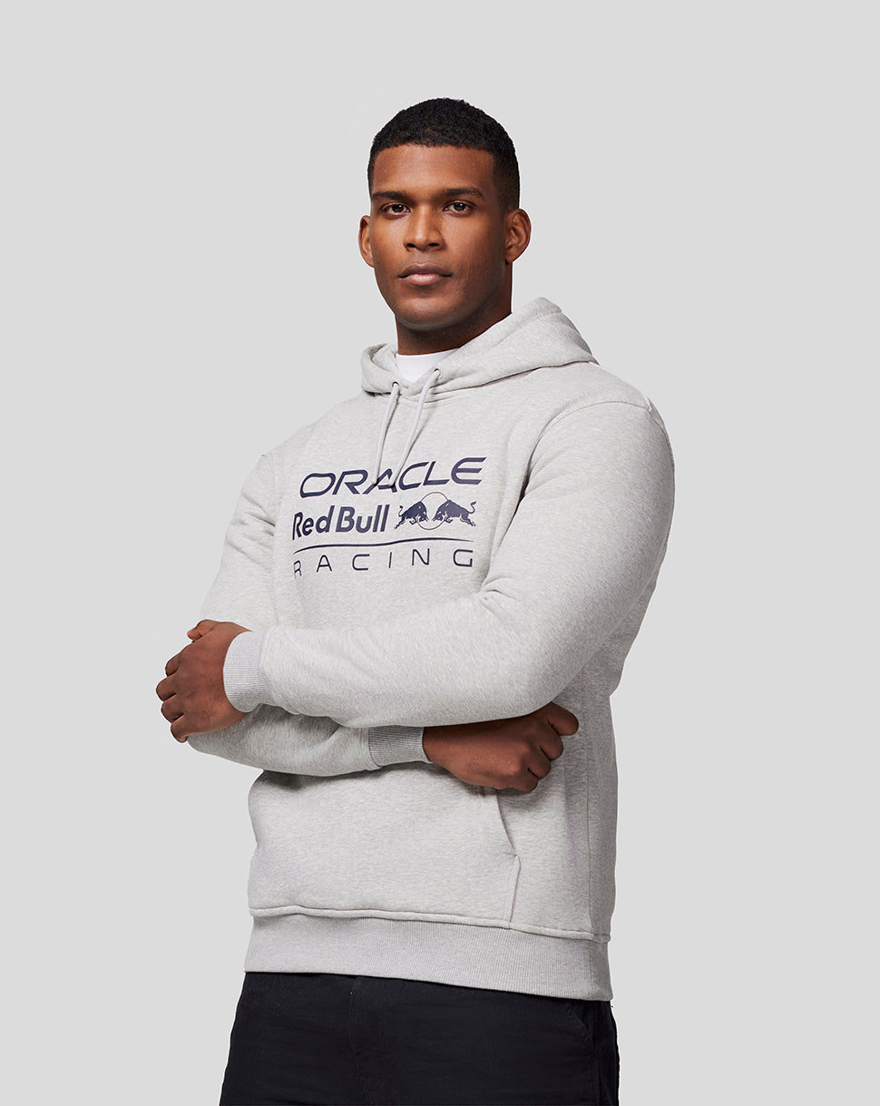 Oracle Red Bull Racing Unisex Core Overhead Hoodie - Mono Logo - Grey Marl