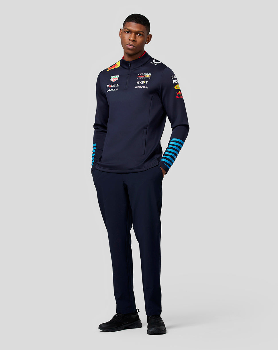 Oracle Red Bull Racing Unisex Official Teamline 1/4 Zip Midlayer - Night Sky