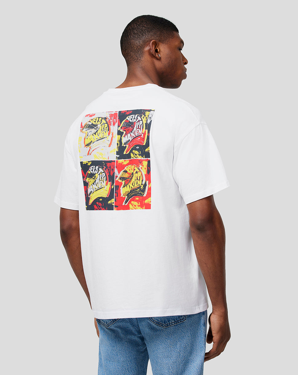 Oracle Red Bull Racing Unisex Max Pop Art Oversized Tee - Bright White - Bright White