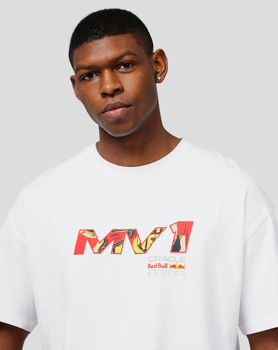 Oracle Red Bull Racing Unisex Max Pop Art Oversized Tee - Bright White - Bright White