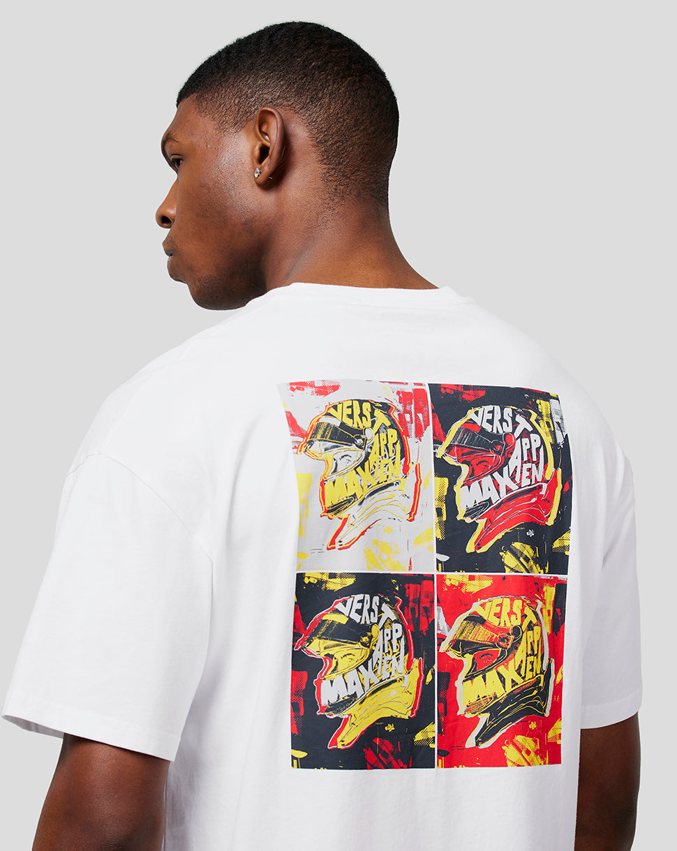 Oracle Red Bull Racing Unisex Max Pop Art Oversized Tee - Bright White - Bright White