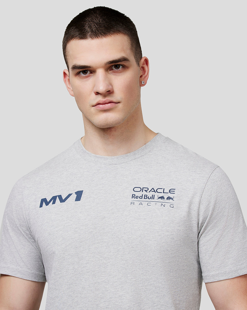Oracle Red Bull Racing Unisex Max Helmet Tee - Grey Marl - Grey Marl