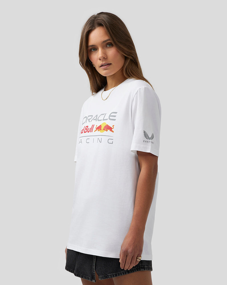 Oracle Red Bull Racing Unisex Linear Graphic Tee - White