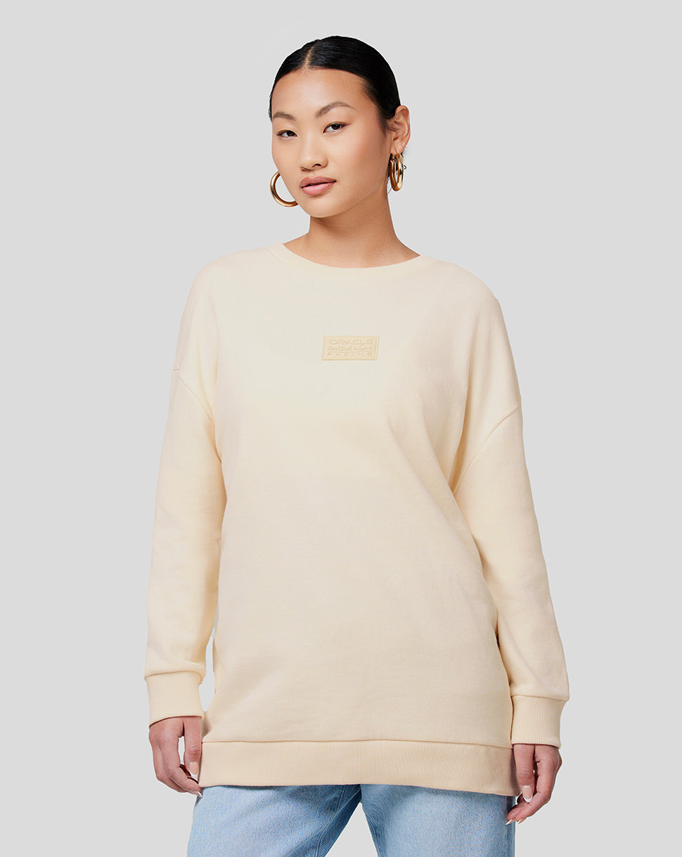 Oracle Red Bull Racing Unisex Tonal Oversized Crew Neck - Ecru - Ecru