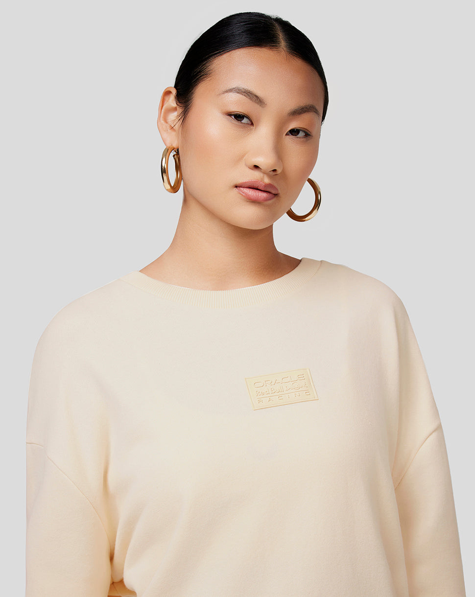 Oracle Red Bull Racing Unisex Tonal Oversized Crew Neck - Ecru - Ecru