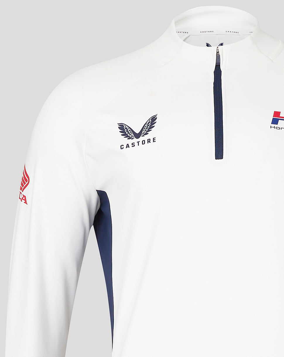Unisex Honda Hrc Quarter Zip Top - Bright White - Bright White