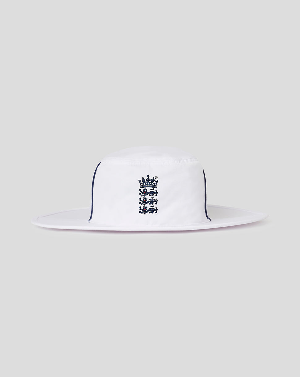 England Cricket 2024 Test Wide Brim Hat - White