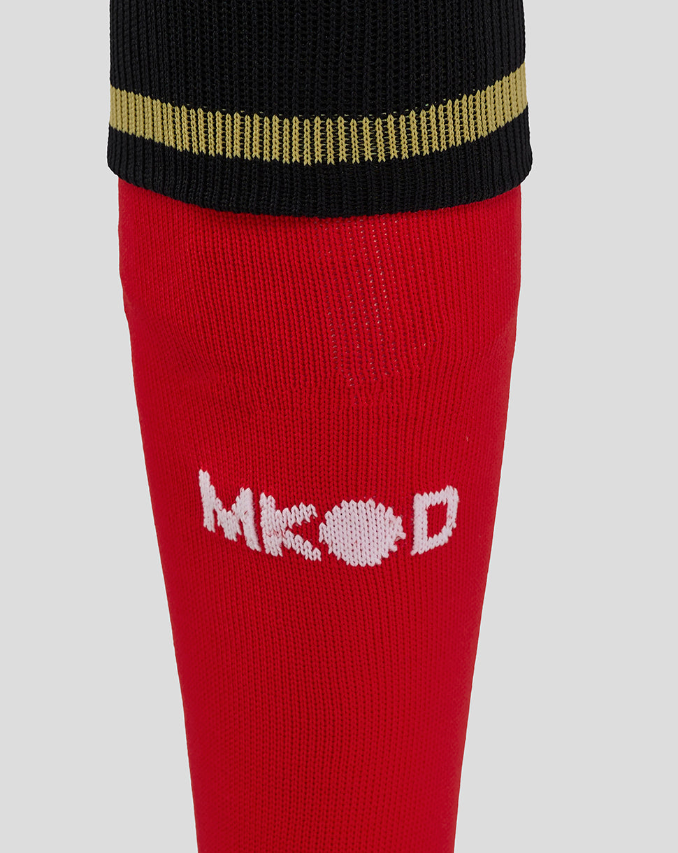 Mk Dons Adults 24/25 Away Sock - Red/Black