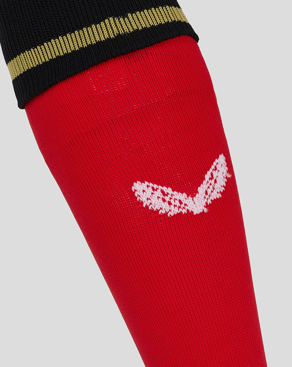 Mk Dons Junior 24/25 Away Sock - Red/Black