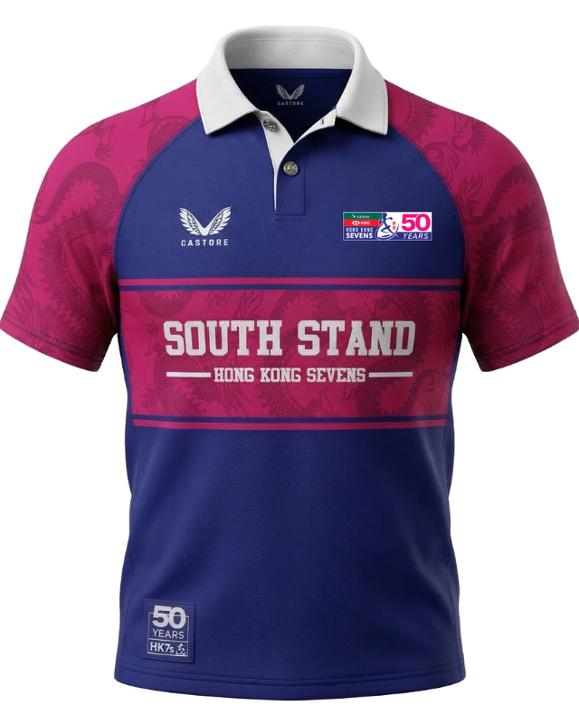 Hong Kong China Rugby Men's 2026 HK7s Southstand Party Polo - Blue