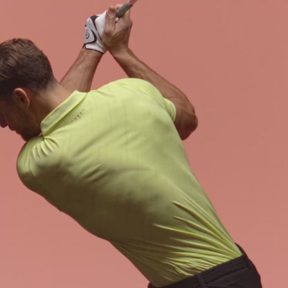 Men’s Golf LVS Engineered Knit Short Sleeve Polo Top - Lime