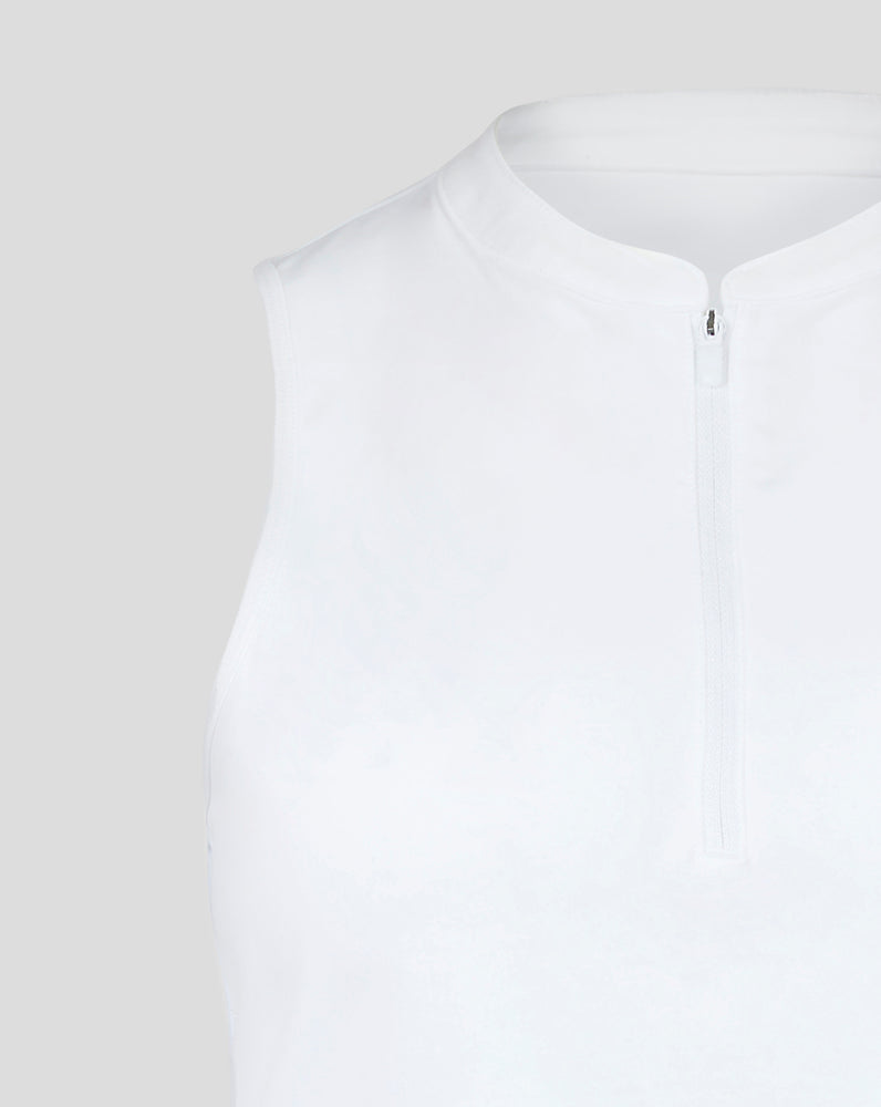 Women's White AMC Melbourne Performance Aero Zip Tank