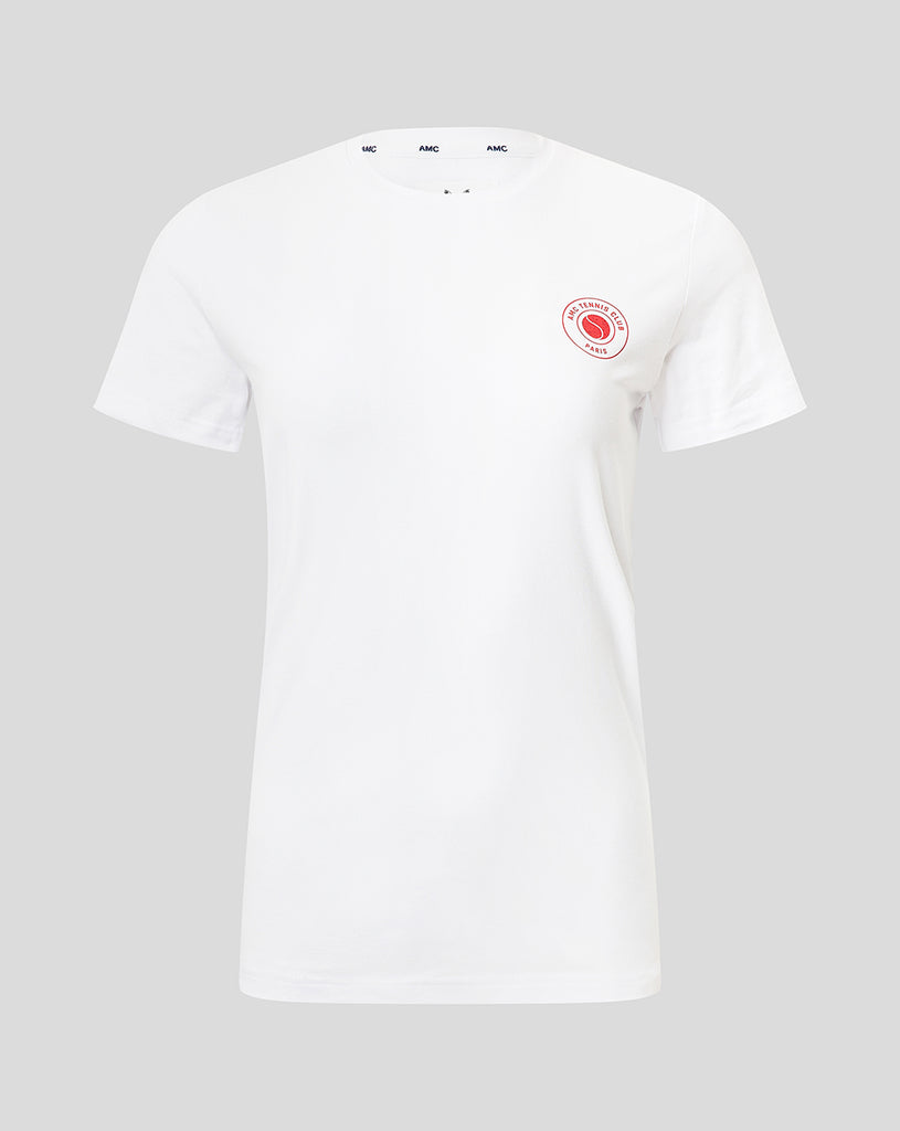 Womens white AMC tennis graphic t shirt